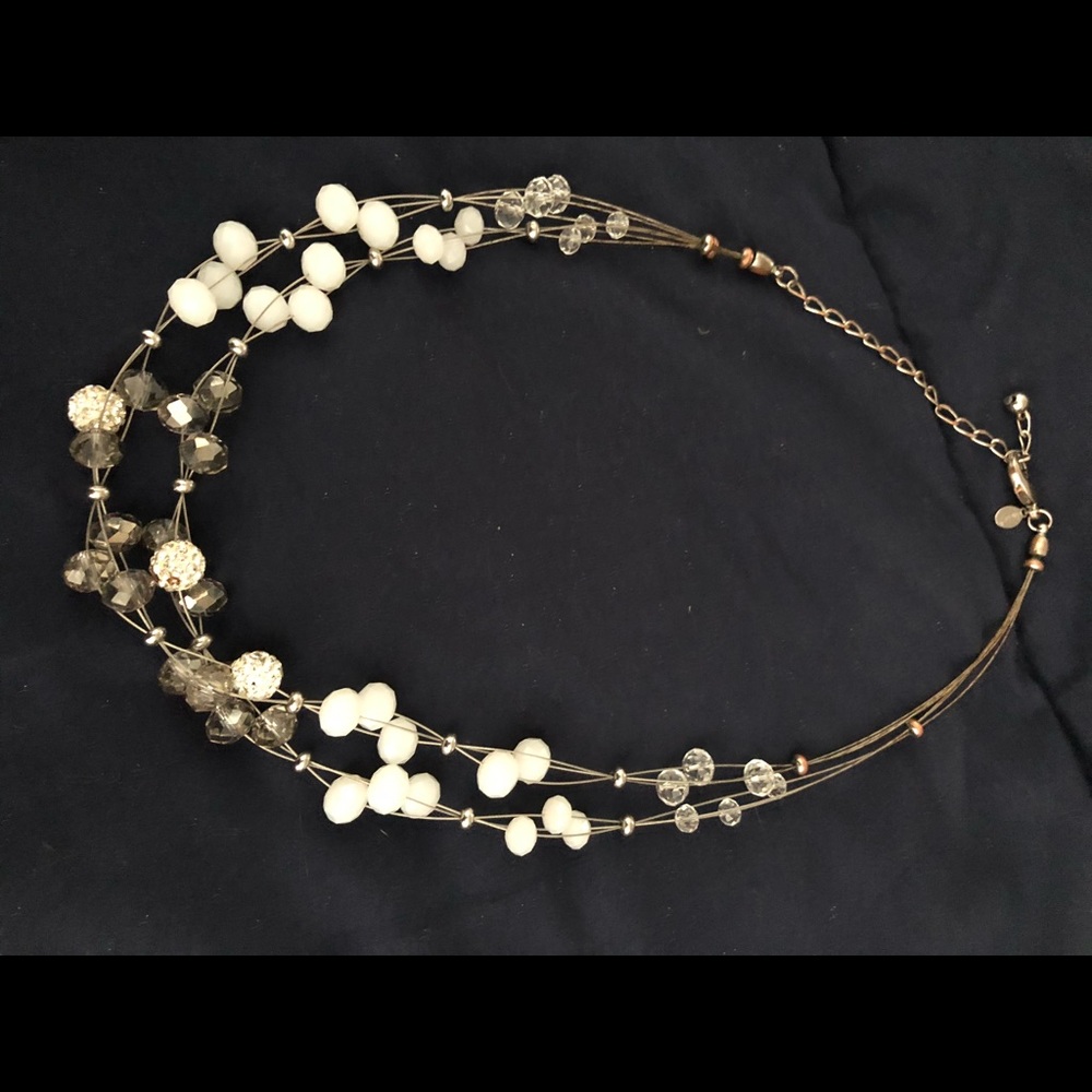 Beaded double strand necklace
